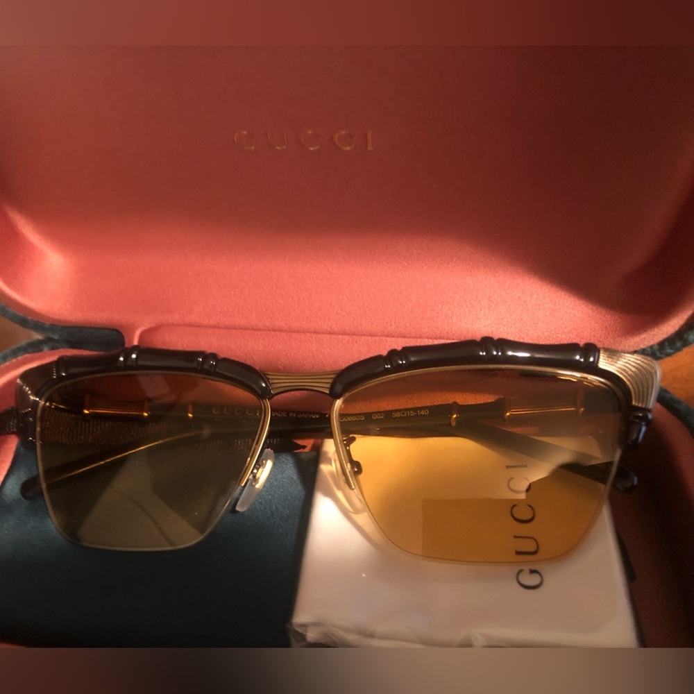 NWT Gucci bamboo rim glasses